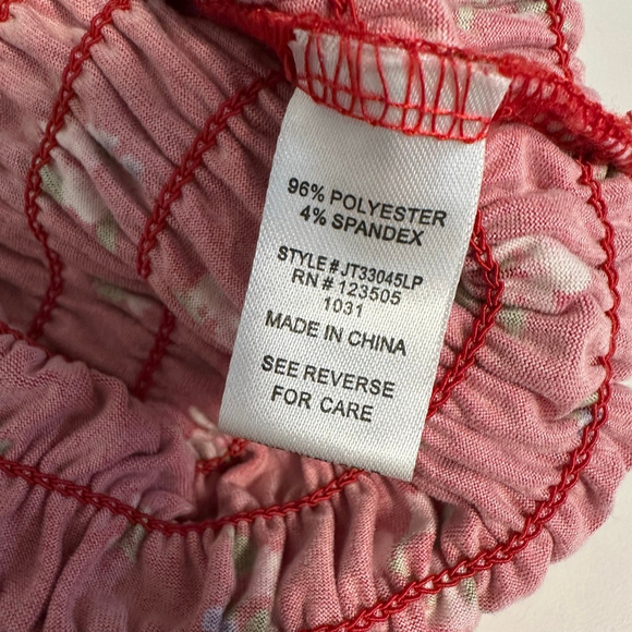 Women's Heart & Hips Floral Smocked Peplum Top Red/Pink Size Medium Boho - Picture 7 of 13